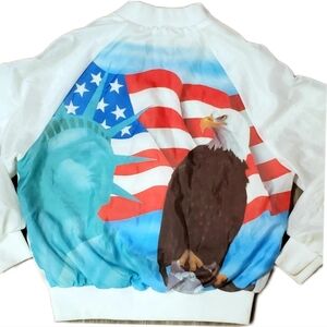 Vintage  Jacket Satin Flag Eagle